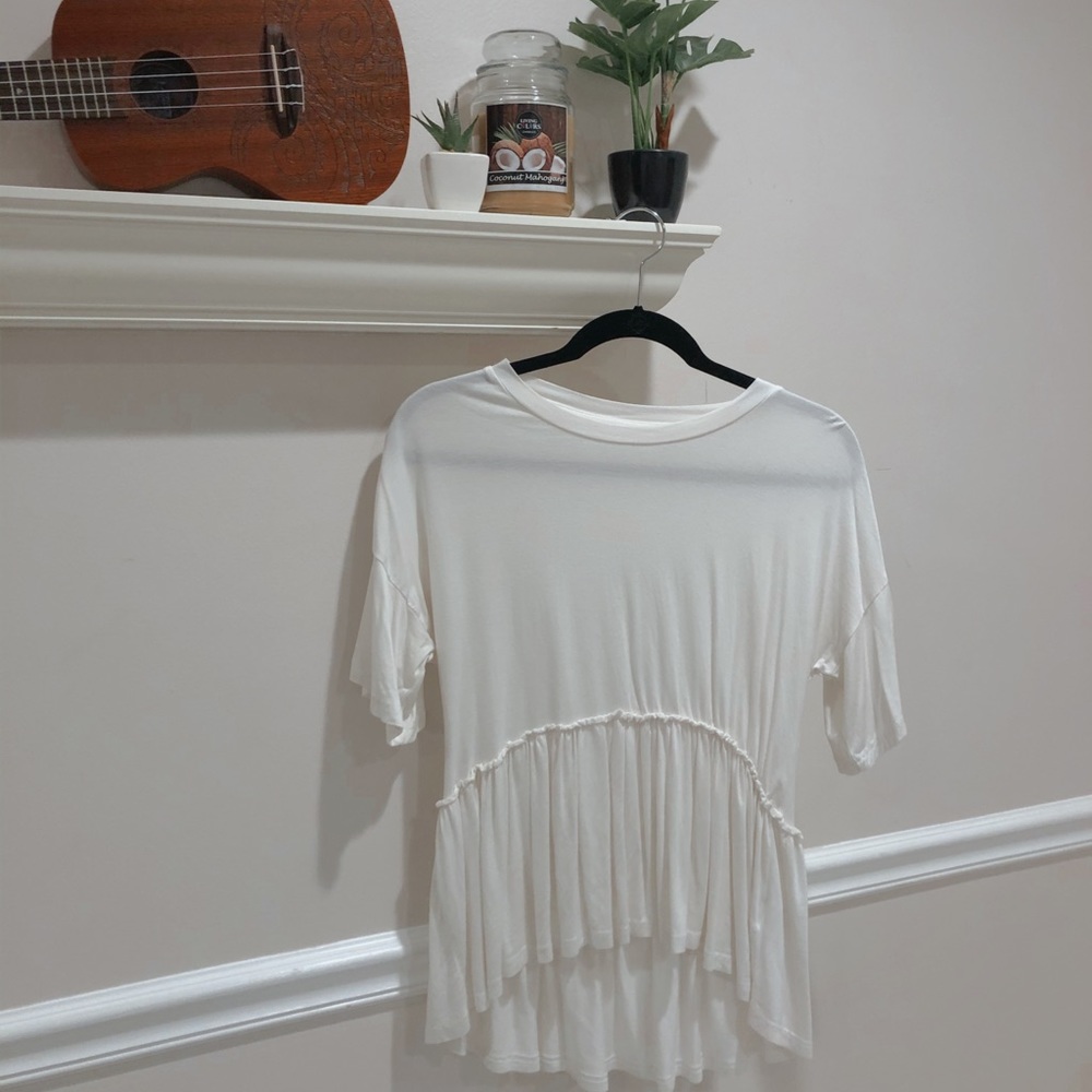 White peplum top